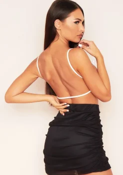 Tops*Missy Empire Aaliyah Cream Frill Edge Strappy Crop Top