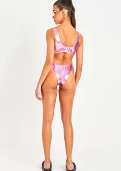 Rave Outfits|Swimwear*Missy Empire Afiyah Pink Metallic Bikini Set
