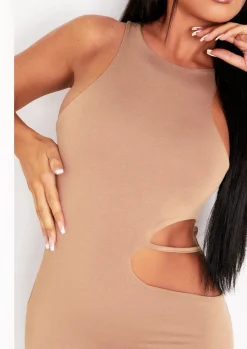 Mini Dresses|Party Dresses*Missy Empire Aimee Camel Cut Out Mini Dress