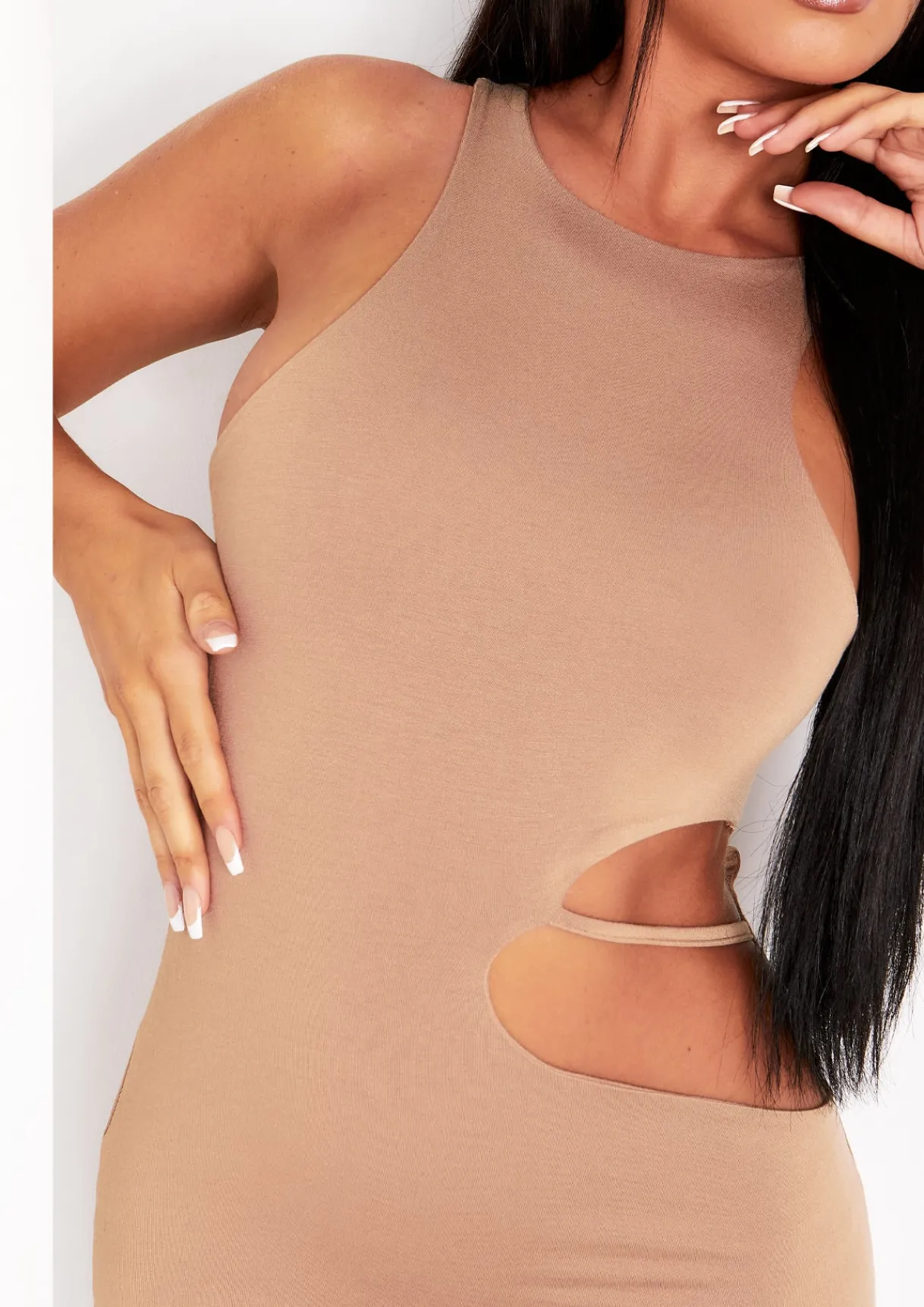 Mini Dresses|Party Dresses*Missy Empire Aimee Camel Cut Out Mini Dress