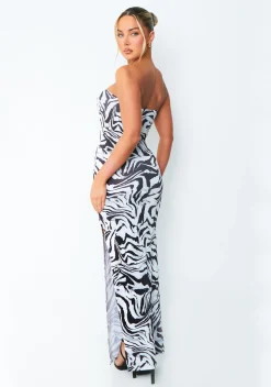 Maxi Dresses|Going Out Dresses*Missy Empire Angel Zebra Printed Bandeau Maxi Dress