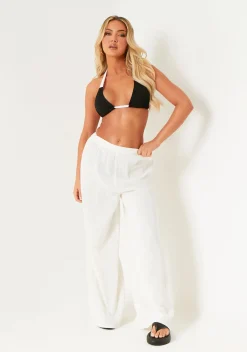 Trousers*Missy Empire Angelica White Relaxed Wide Leg Trouser