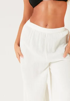 Trousers*Missy Empire Angelica White Relaxed Wide Leg Trouser