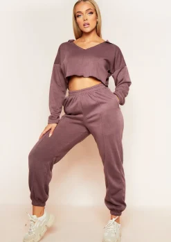 Airport Vibin'|Tracksuits*Missy Empire Anna Seam Detail Joggers Mocha