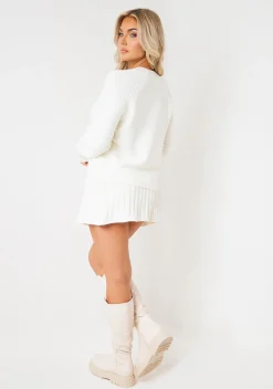 Knitwear|Co-Ords*Missy Empire Annie High Neck Knitted Jumper Cream