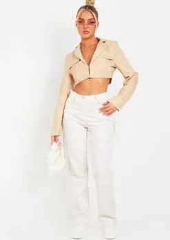 Coats & Jackets|Blazers*Missy Empire Ashlyn Stone Cropped Cargo Blazer Jacket