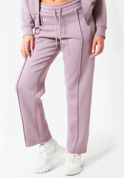 Airport Vibin'|Tracksuits*Missy Empire Bailey Purple Seam Detail Wide Leg Joggers Mauve
