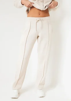 Airport Vibin'|Tracksuits*Missy Empire Bailey Washed Charcoal Seam Detail Wide Leg Joggers Cream