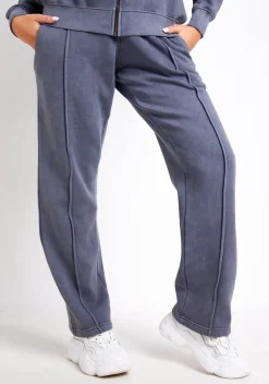 Airport Vibin'|Tracksuits*Missy Empire Bailey Washed Seam Detail Wide Leg Joggers Charcoal