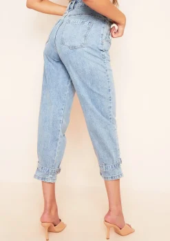 Jeans|Denim*Missy Empire Bella Buckle Mid Wash Denim Jeans