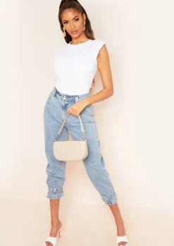 Jeans|Denim*Missy Empire Bella Buckle Mid Wash Denim Jeans