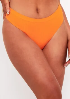 Seamless & Shapewear|Lingerie*Missy Empire Bella Seamless Ribbed Thong Orange