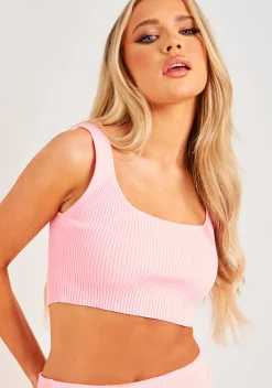 Tops|Knitwear*Missy Empire Bella Rib Knit Bralet Pink