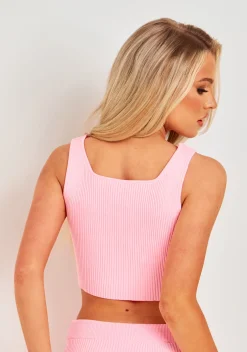 Tops|Knitwear*Missy Empire Bella Rib Knit Bralet Pink