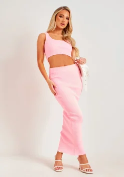 Tops|Knitwear*Missy Empire Bella Rib Knit Bralet Pink