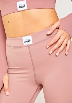 Gym Bottoms|Leggings*Missy Empire Bella Missy Sport Tab Logo Thick Gym Leggings Rose