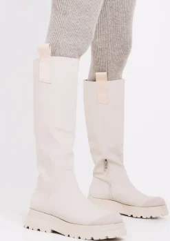 Boots|Rave Outfits*Missy Empire Beth Knee High Wellie Boots Beige