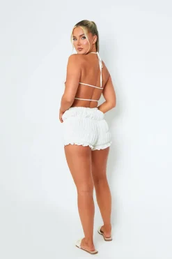 Tops|Co-Ords*Missy Empire Billie Ivory Frill Halterneck Top