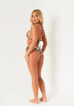 Swimwear|Beachwear*Missy Empire Britt Black & White Zebra Print Bikini Bottoms