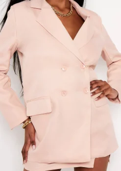 Co-Ords|Coats & Jackets*Missy Empire Casey Nude Double Breasted Oversized Blazer