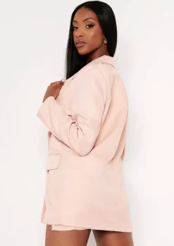 Co-Ords|Coats & Jackets*Missy Empire Casey Nude Double Breasted Oversized Blazer
