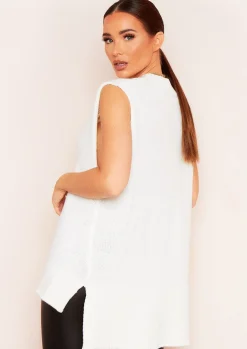 Tops|Knitwear*Missy Empire Cassey Knitted Vest Top White