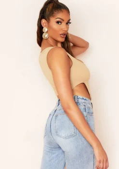 Tops*Missy Empire Chaka Stone D Ring Corset Crop Top