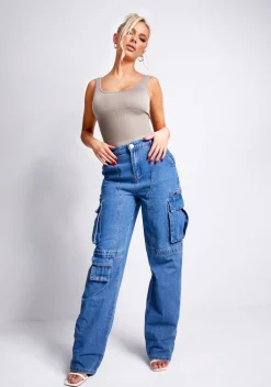 Bodysuits|Basics*Missy Empire Charlotte Seamless Bodysuit Taupe