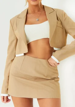 Concert Outfits|Co-Ords*Missy Empire Christina Stone Contrast Cropped Blazer