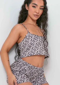 Nightwear*Missy Empire Clara Beige Print Pyjama Set