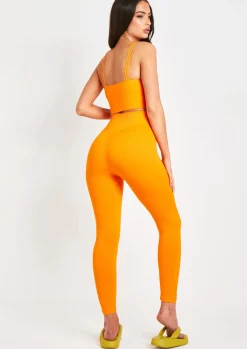 Seamless & Shapewear|Loungewear*Missy Empire Cyndi Seamless Ribbed High Waisted Leggings Orange