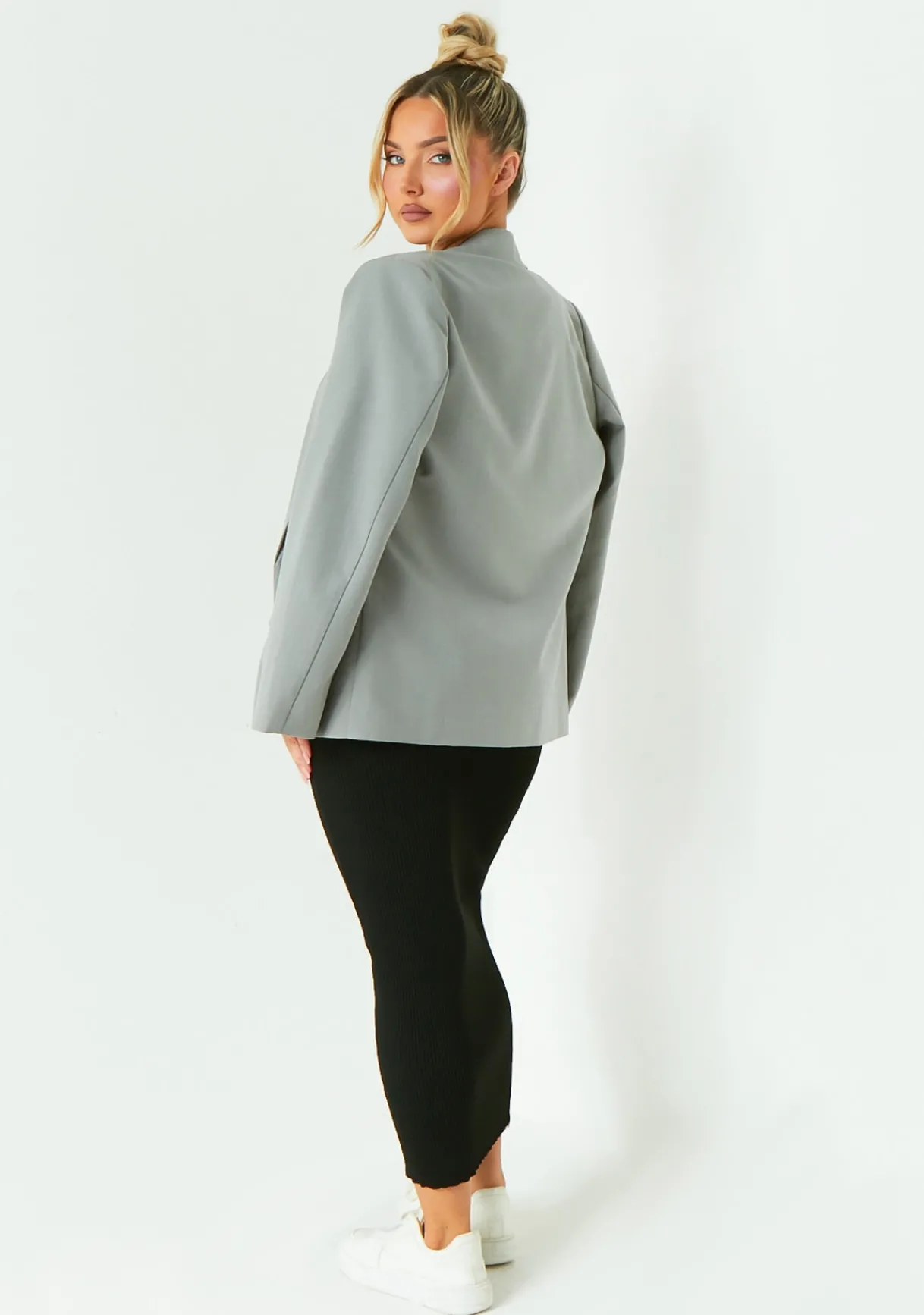 Blazers*Missy Empire Dakota Grey Oversized Tailored Blazer