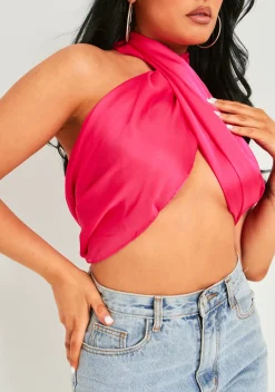 Tops*Missy Empire Dayna Pink Scarf Top
