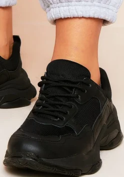 Trainers|Rave Outfits*Missy Empire Durru Chunky Trainers Black