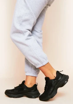 Trainers|Rave Outfits*Missy Empire Durru Chunky Trainers Black