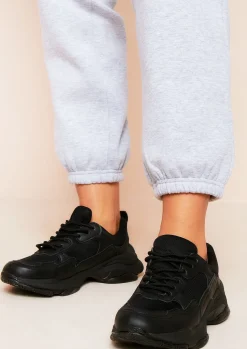Trainers|Rave Outfits*Missy Empire Durru Chunky Trainers Black