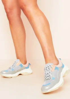 Trainers|Rave Outfits*Missy Empire Durru Chunky Trainers Grey