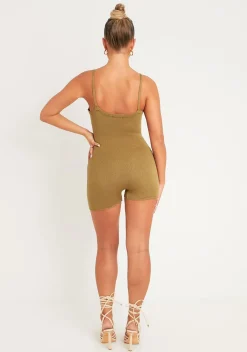 Knitwear|Jumpsuits & Playsuits*Missy Empire Eliana Thick Knitted Unitard Olive
