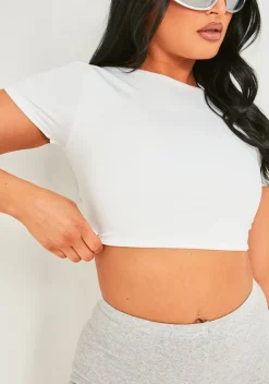Airport Vibin'|Tops*Missy Empire Elle Premium Sculpt Backless Crop Top White