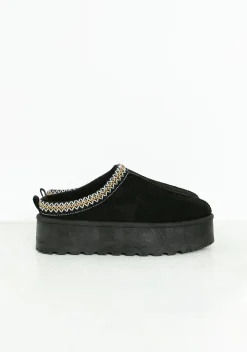 Flats|Boots*Missy Empire Emily Platform Faux Fur Lined Slip On Boots Black