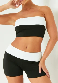 Shorts|Co-Ords*Missy Empire Eve Black Contrast Fold Over Cycling Short