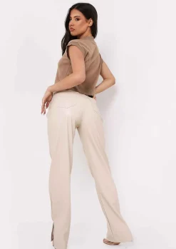 Tops|Knitwear*Missy Empire Ezra Mocha V Neck Wide Fit Cropped Knitted Vest