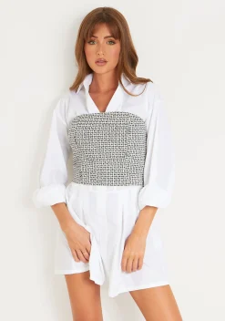 Tops*Missy Empire Felicity Black Tweed Tailored Bandeau Corset