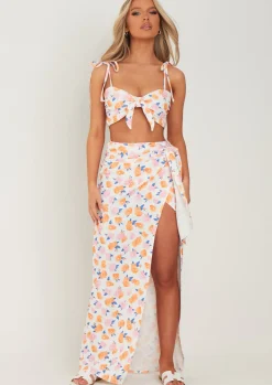 Skirts|Co-Ords*Missy Empire Frankie Floral Printed Wrap Around Maxi Skirt Multicoloured