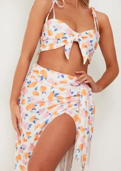 Skirts|Co-Ords*Missy Empire Frankie Floral Printed Wrap Around Maxi Skirt Multicoloured