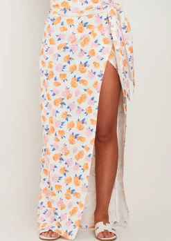 Skirts|Co-Ords*Missy Empire Frankie Floral Printed Wrap Around Maxi Skirt Multicoloured