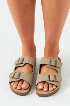 Sandals*Missy Empire Gemma Beige Double Buckle Sandals