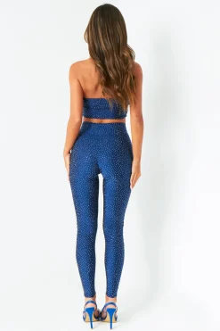 The Party Edit|Trousers*Missy Empire Harriet Blue Hot Fix Leggings