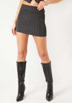 Skirts|Co-Ords*Missy Empire Hazel Black Pinstripe Mini Skirt