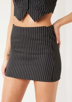 Skirts|Co-Ords*Missy Empire Hazel Black Pinstripe Mini Skirt